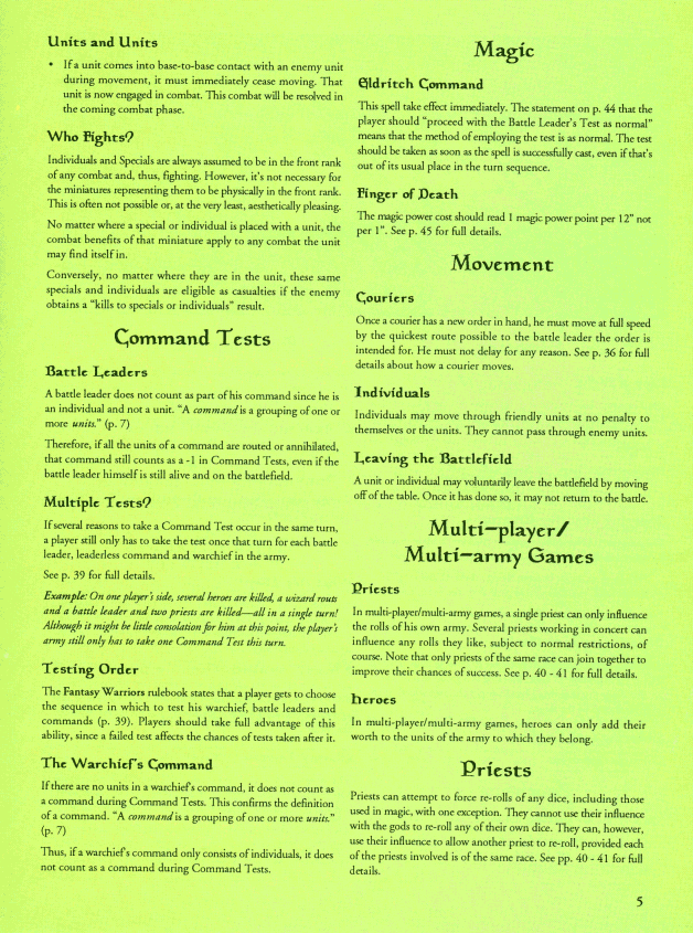 Scan of page from Grenadier Bulletin 1992