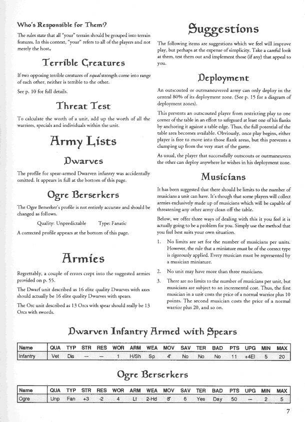 Scan of page from Grenadier Bulletin 1992